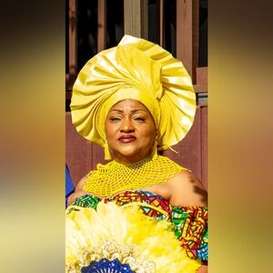 Nigerian ready-to-wear Autogele - Yellow Gele